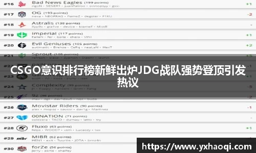 CSGO意识排行榜新鲜出炉JDG战队强势登顶引发热议