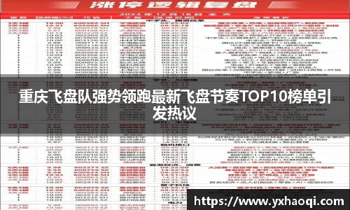 重庆飞盘队强势领跑最新飞盘节奏TOP10榜单引发热议