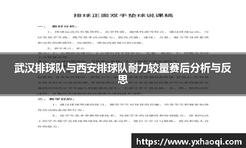 武汉排球队与西安排球队耐力较量赛后分析与反思